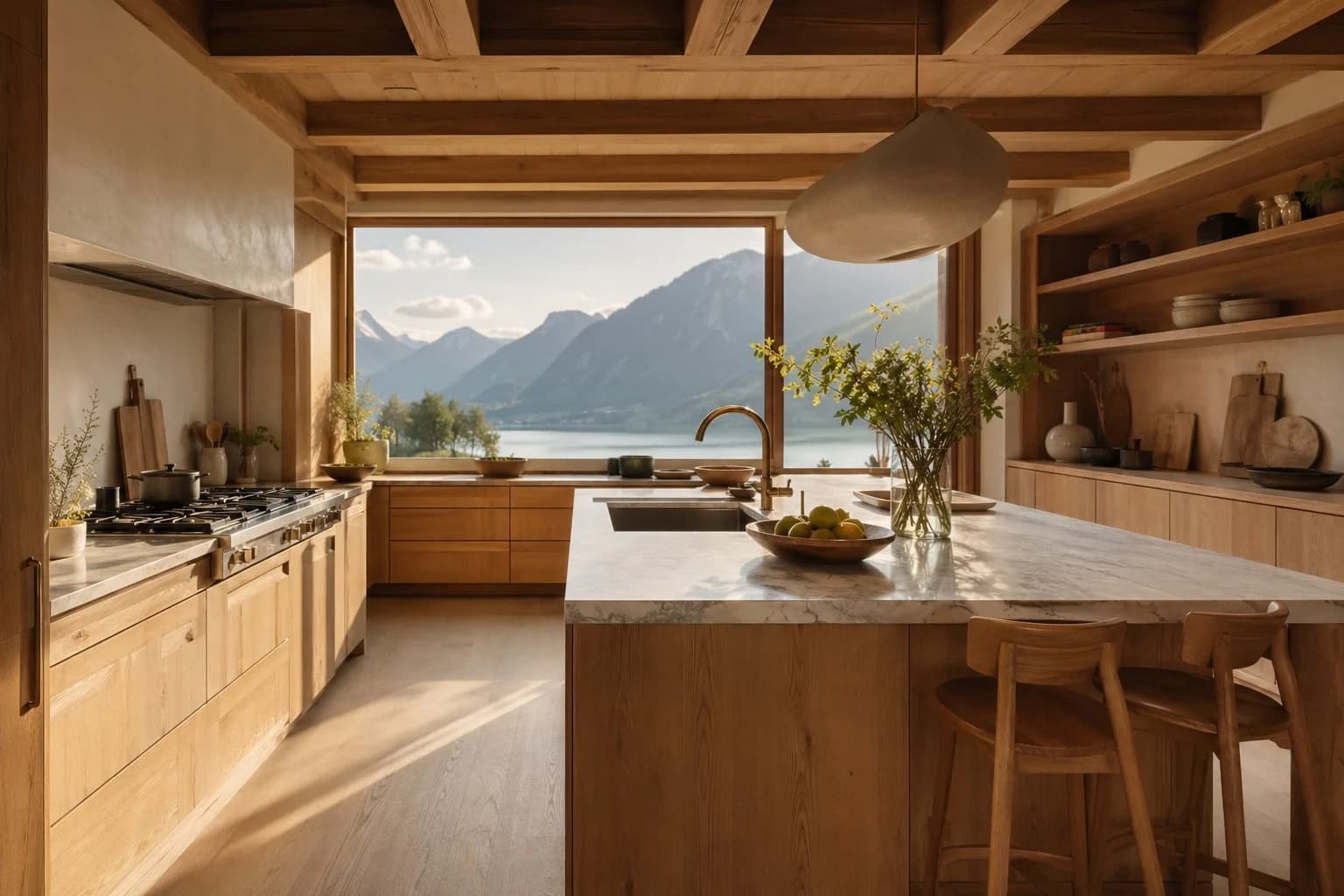 Cuisine artisanale en chêne — Belledonne Menuiserie